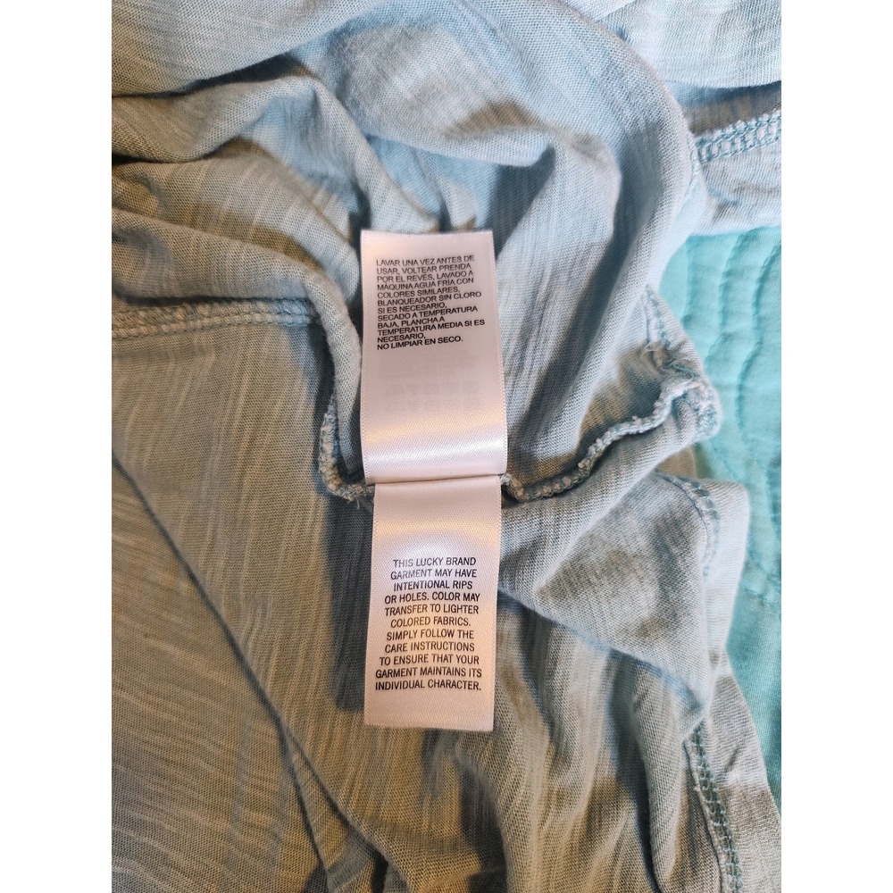 Lucky Brand Womens Eyelet Trim Split Neck T-Shirt Sage Green 7W66857 Size M - Picture 6 of 8